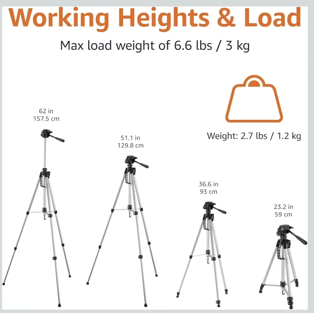 Versatile Silver Camera Tripod
